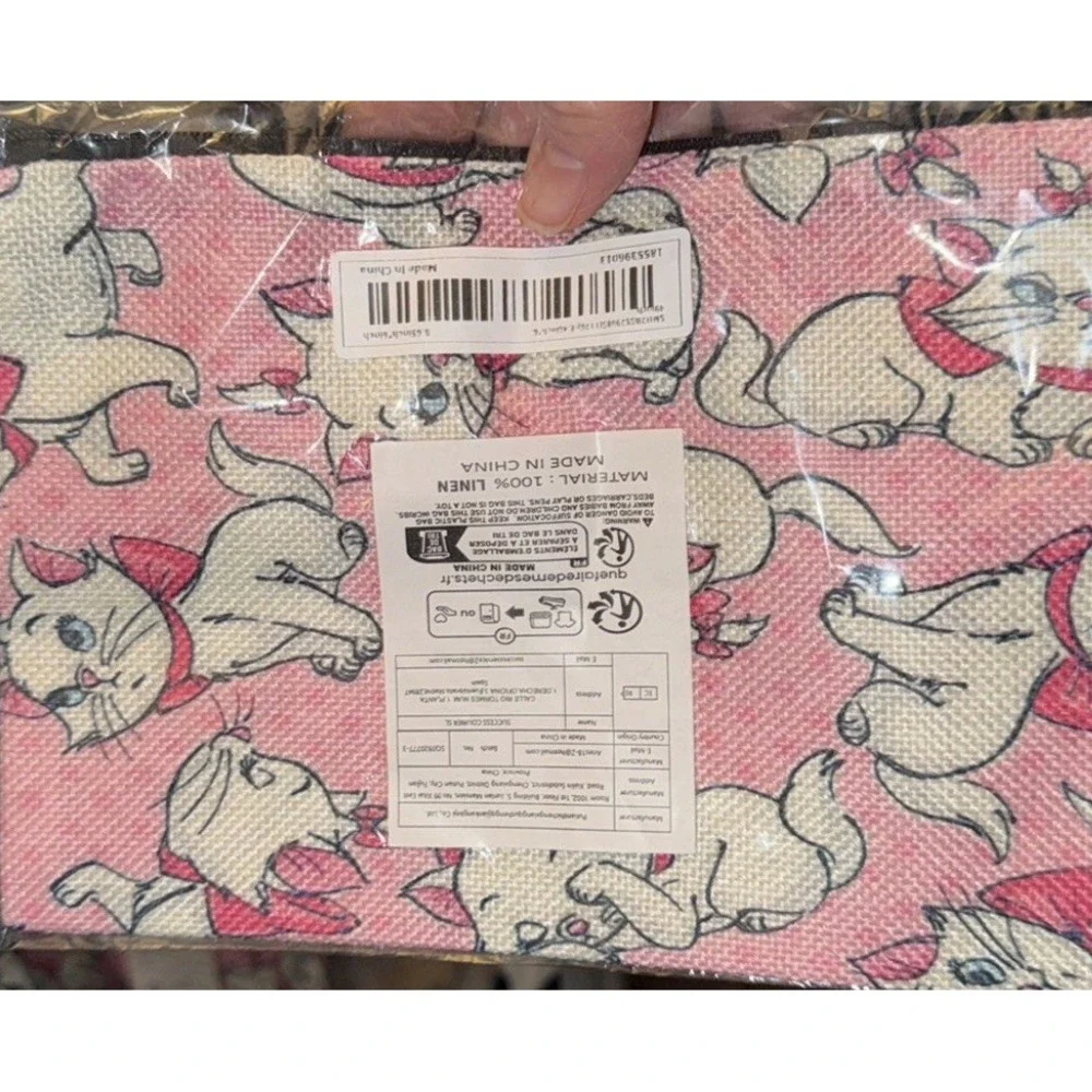 Aristocats Marie Pink Disney Cute Makeup Bag - New